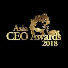 Asia CEO Awards 2018 logo with gold text and map on black background